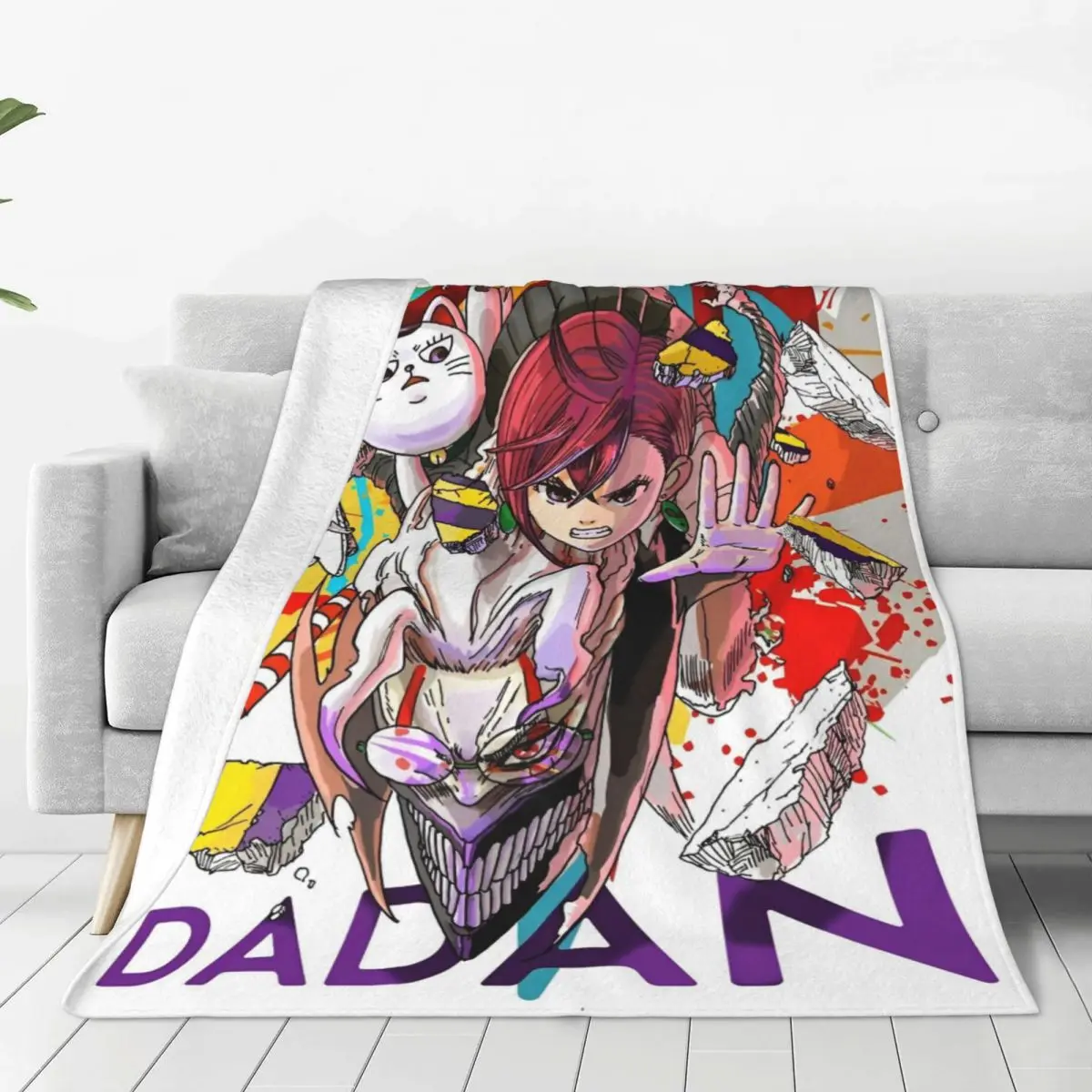 Dandadan Okarun And Ayase Print Blankets Warm Soft Print Plush Throw Blanket For Living Room Picnic Flannel Bedspread Bed Cover