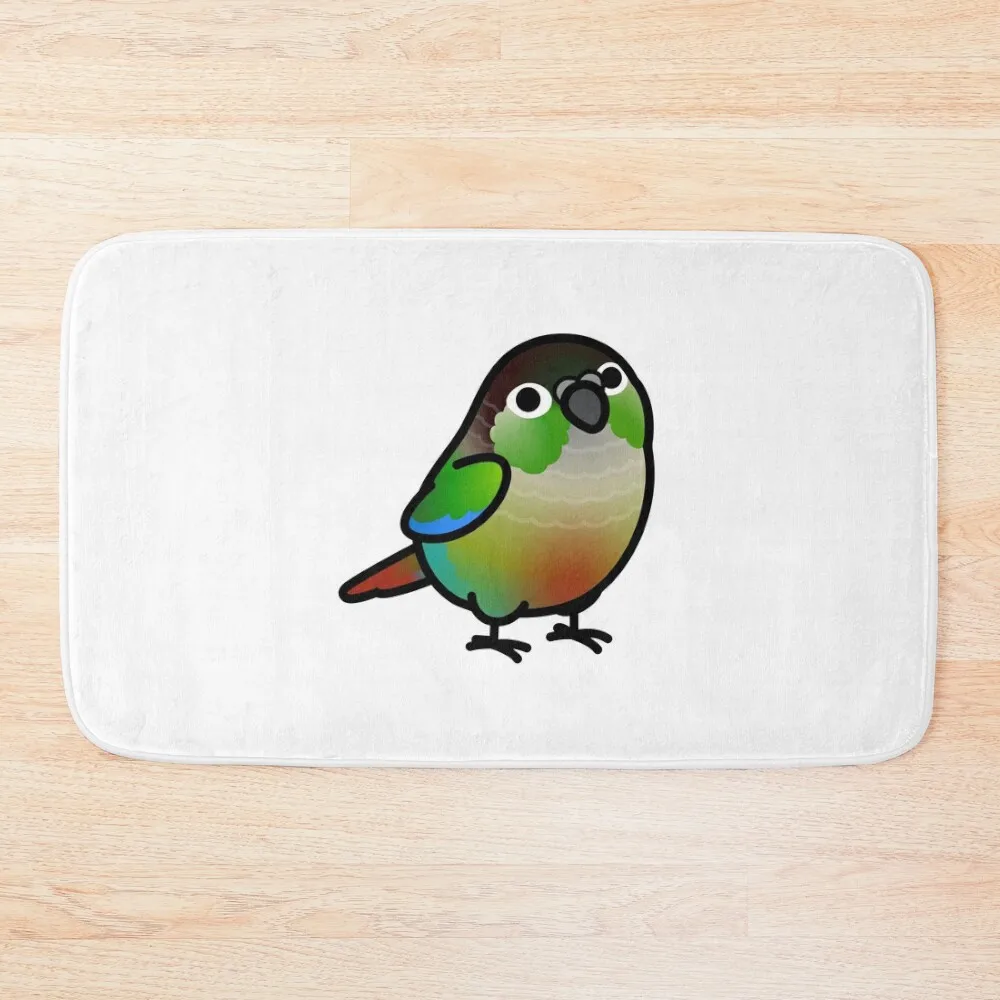 

Chubby Green Cheek Conure Bath Mat Entrance Carpet Non Slip Carpet Bathroom Deco Mat