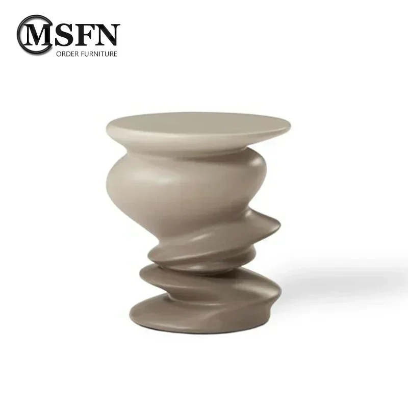 Modern Spiral Coffee Table Living Room Sofa Side Table round Low Stool