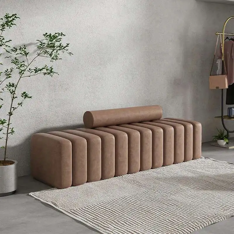French Creative Shoe-changing Stool Household Sofa Stools Light Luxury High-end Sense Living Room Furniture Entrance Ottomans image 2