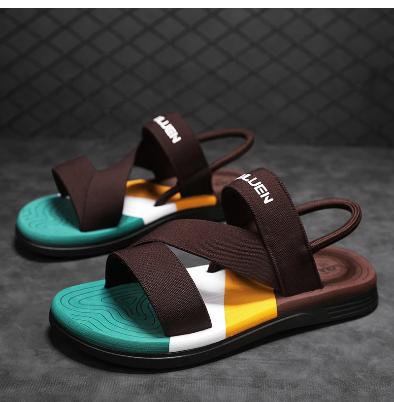 Hochwertige Trendige Herren-Sandalen Sommer Strand-Pantoffeln Modische Atmungsaktive Casual Strand-Sandalen für Herren Sommer Outdoor – Detail 4