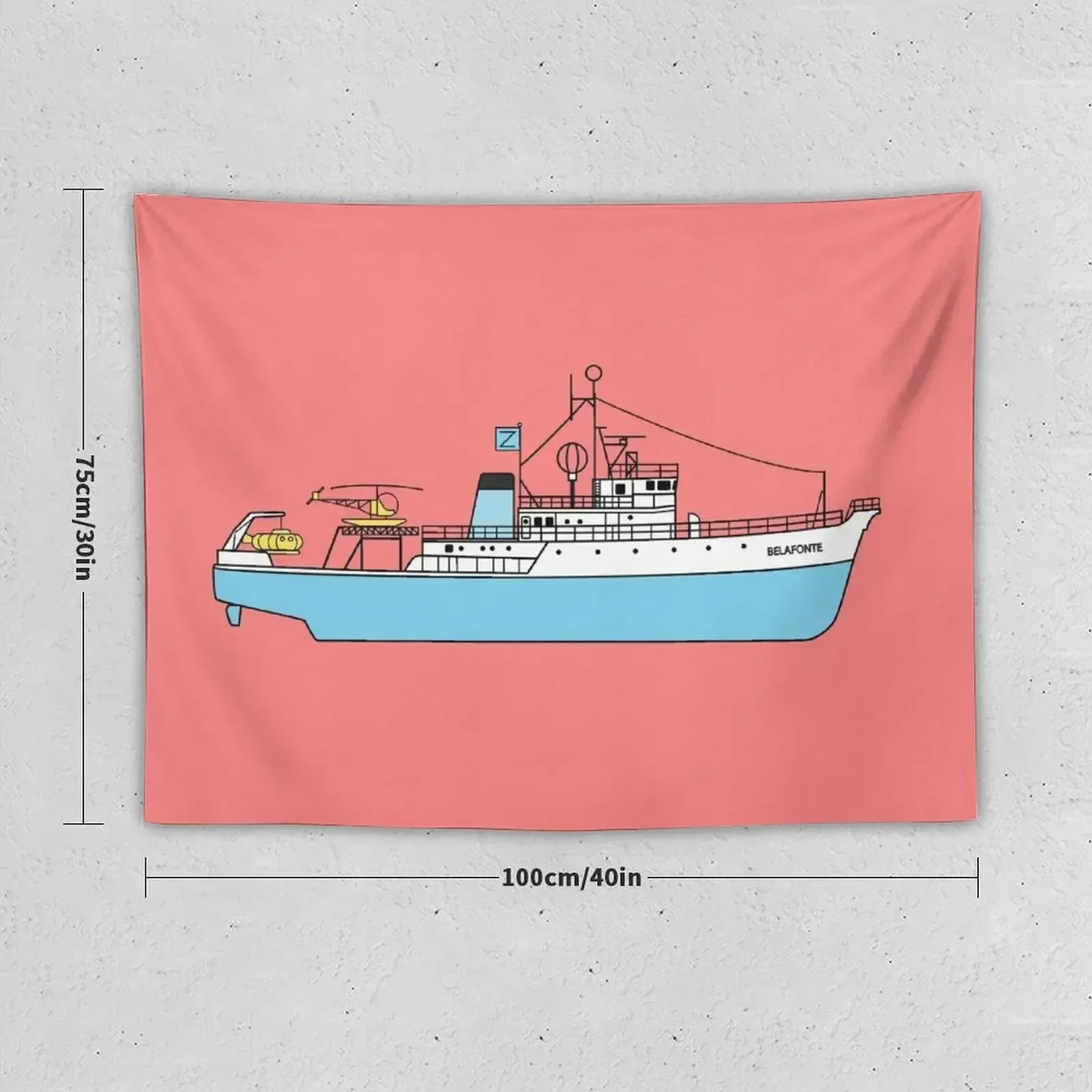 Life Aquatic by Steve Zissou - The Belafonte Tapestry Home Decor Aesthetic Cute Decor Tapestry