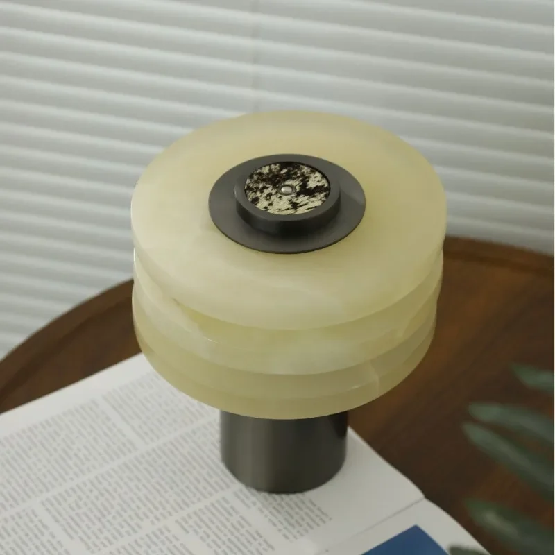 Desk lamp, marble ambient light, USB charging, wireless touch, dim adjustable, desk, tea room, table lamp, gift, bedside lamp