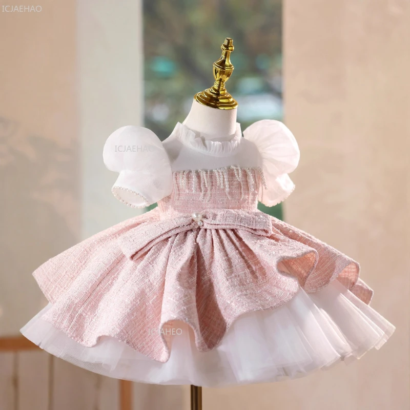 

Girls Puffy Tulle Dress Kids Birthday Party Princess Gown Formal Celebration Evening Costume Children Piano Performance Gown