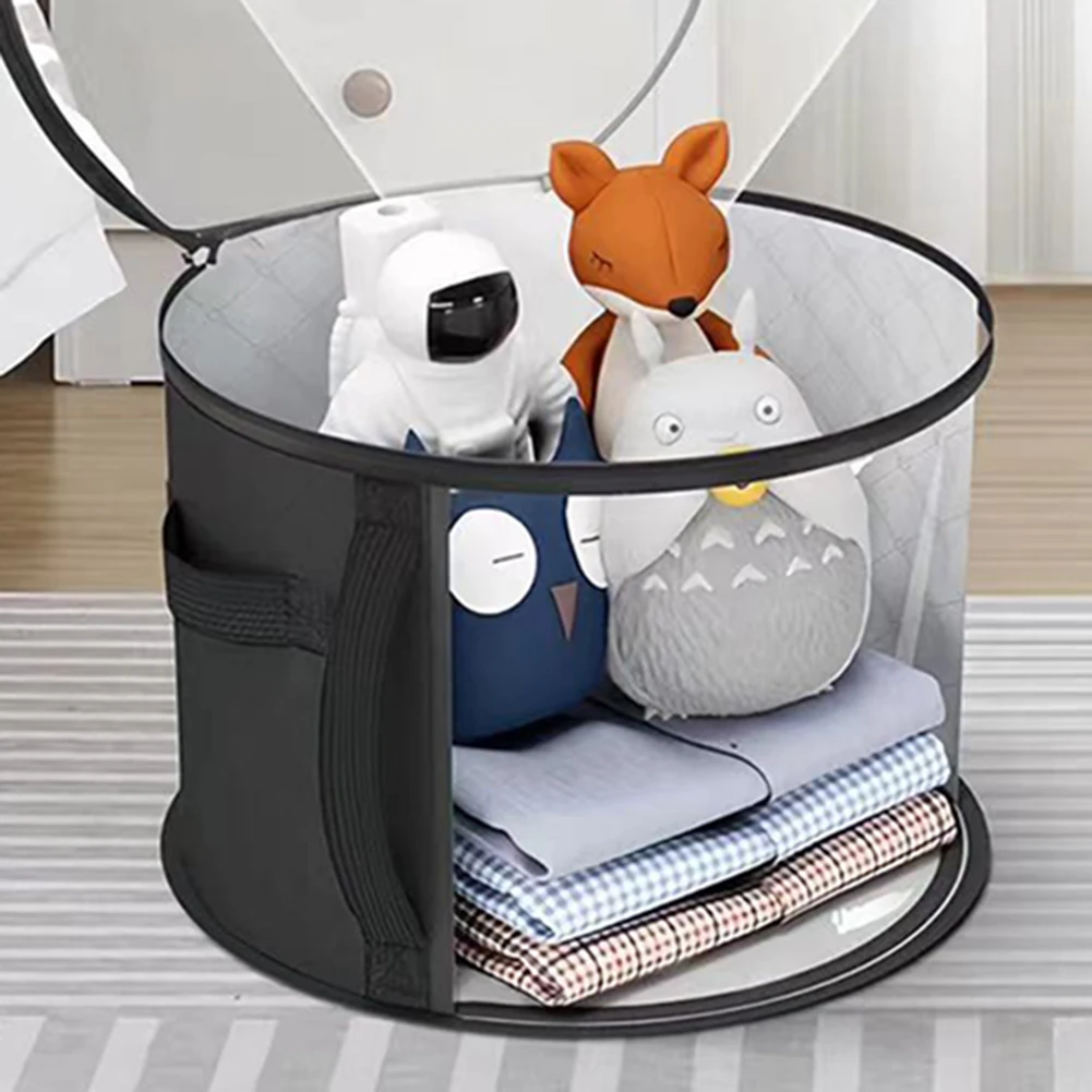 Round-Shape Hat Storage Bucket With Reinforced Base Hat Box Organizer Wear-Resistant Hat Organizer Hat Storage Organizer