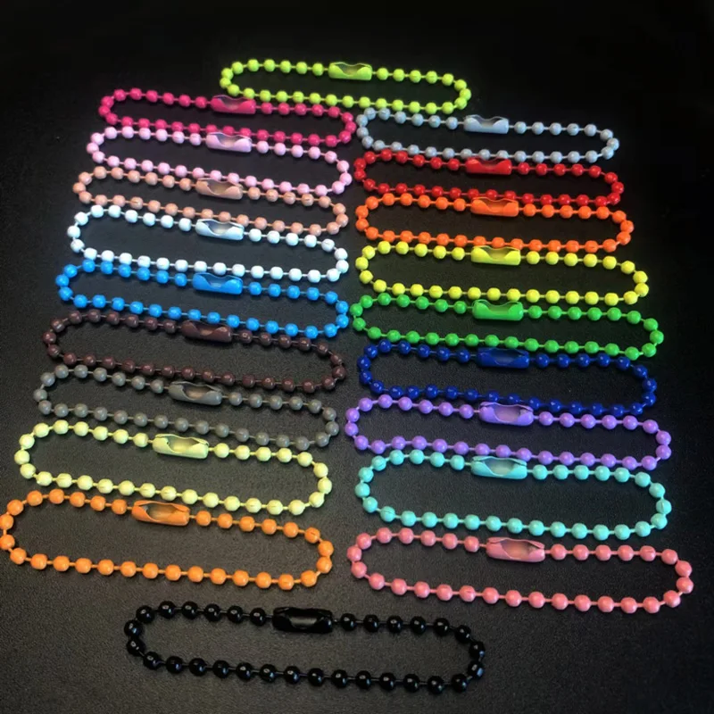 Lote de 20 cadenas de bolas de 2,4mm para fabricación de joyas, accesorios para llavero, muñecas, etiqueta de mano, conector para pulsera DIY, 12cm