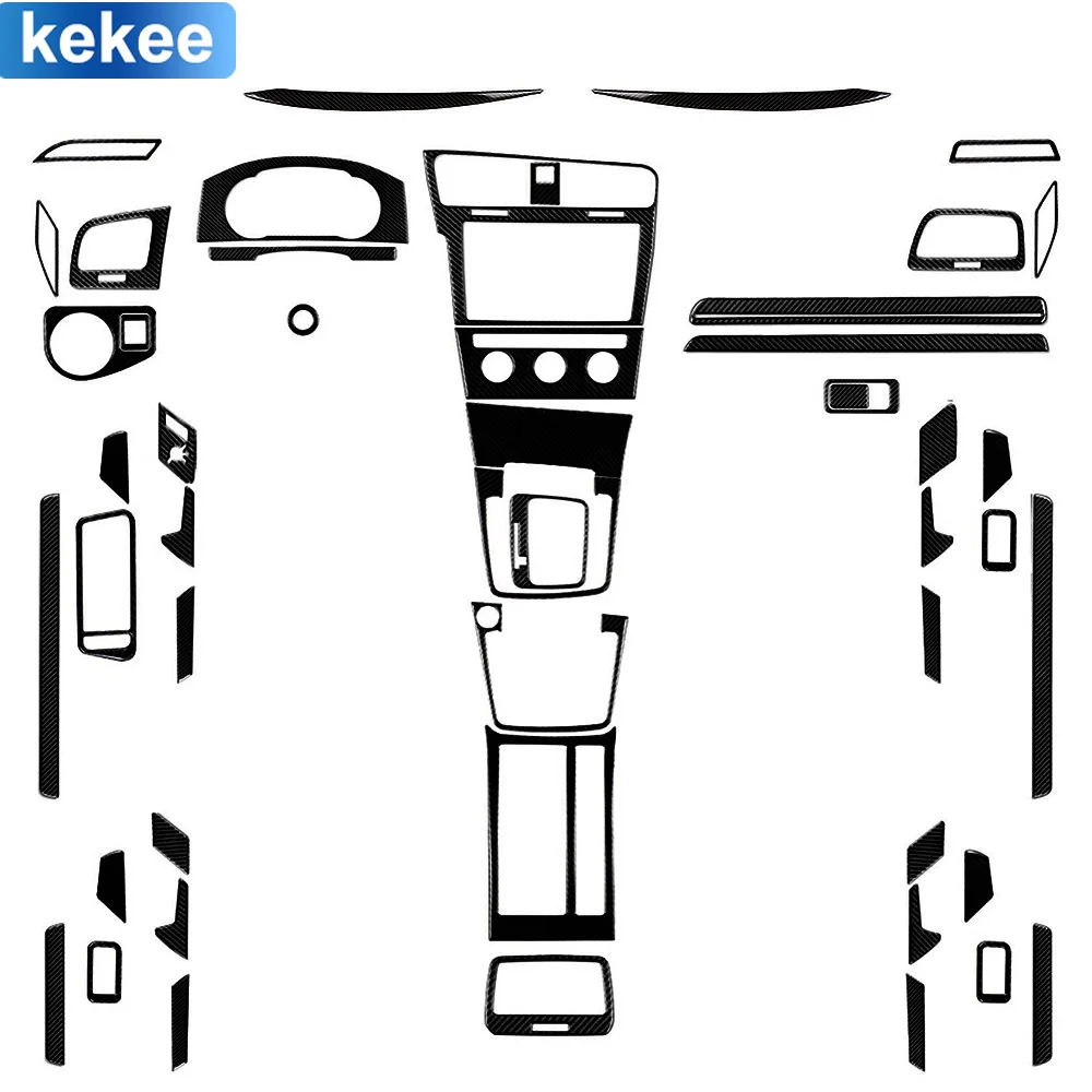 For Volkswagen Golf 7 GTI Mk7 2013 2014 2015 2016 2017 Dashboard Gear Shift Full Set Piano Black Sticker Car Interior Accessorie