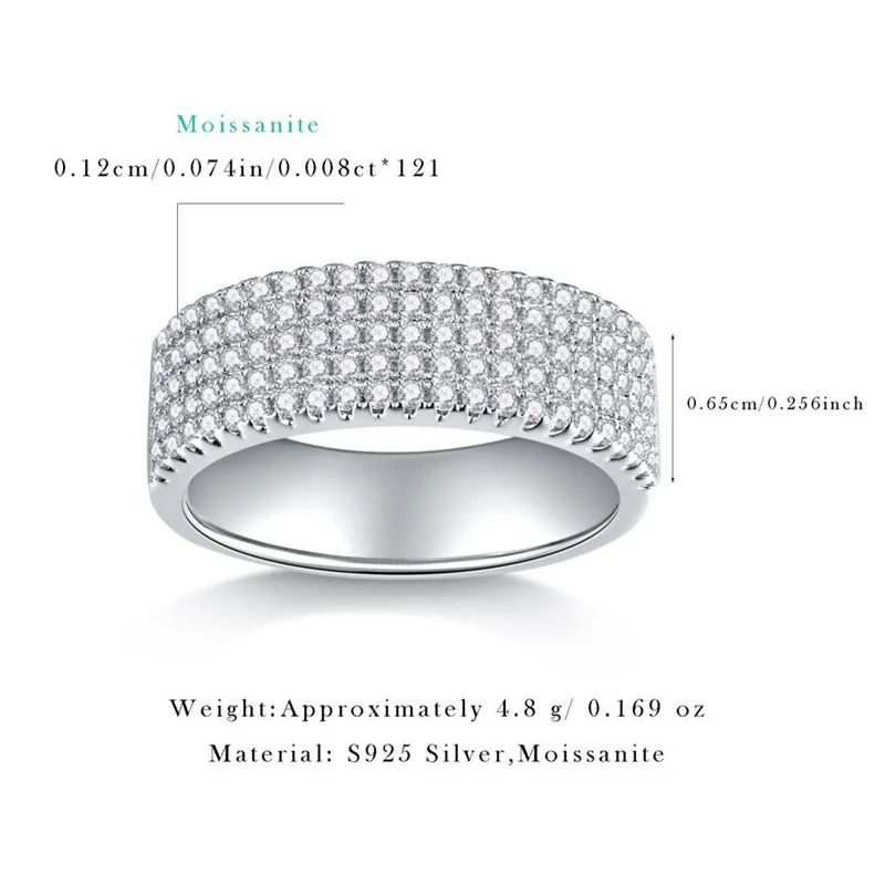 

R13698 Lefei Fashion Luxury Trendy Classic Moissanite Design Exaggerated Row Ring For Charms Women 925 Silver Jewelry Party Gift