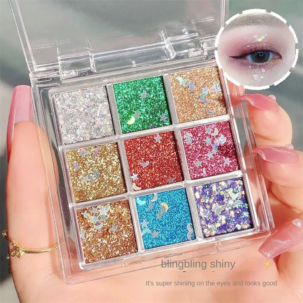 Waterproof Eyeshadow Palette Fashion Matte Glitter Pearlescent Eyeshadow Cosmetic Tool 9color Eye Makeup Children's Performance