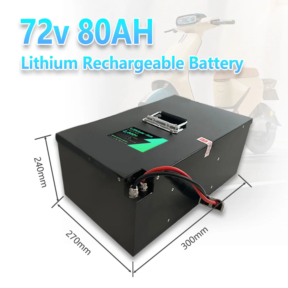 72v 80AH Li ion Lithium Polymer Battery Pack Built in BMS Perfect For Motorcycle Electric Car Golf Cart With 10A Charger