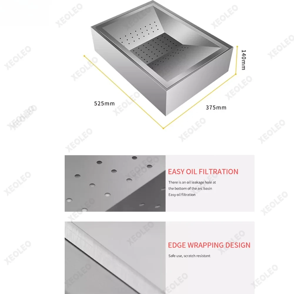 Commercial Oil Filter Station for Fried Food French Fries Oil Filtration Workstation for Hamburger Snack Shop