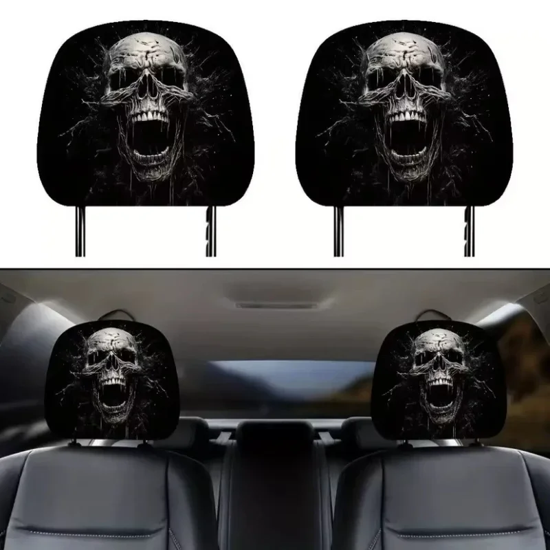 

Halloween-Themed Car Headrest Protective Case Cute Cartoon Style Design Car Head Support Cover Interior Decoration Accessory