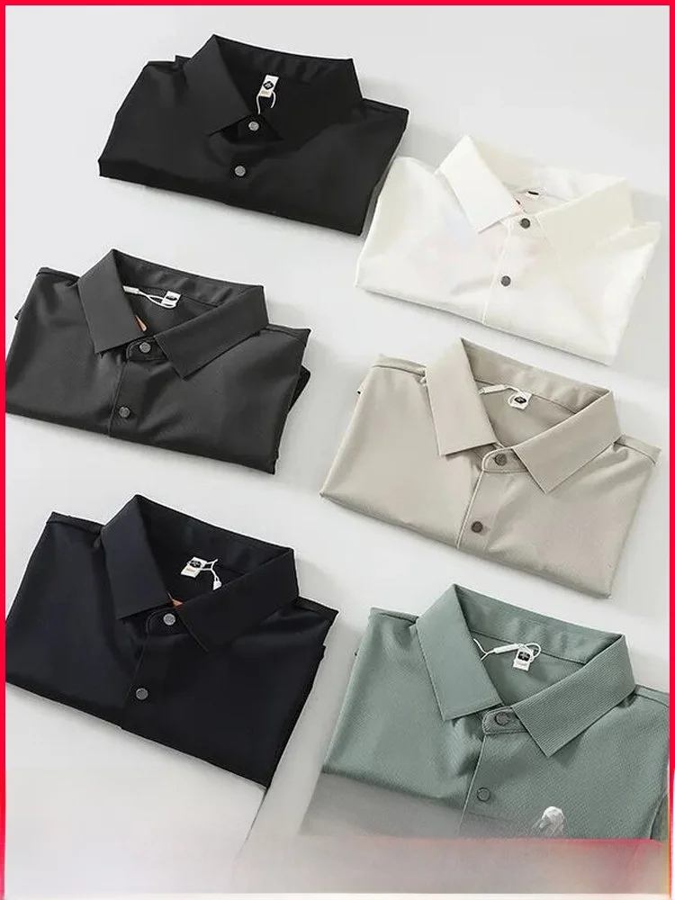 

Busin Casual Men's ort Sve irt Breathable High Elastic No-iron Proc Sl Pring Glue Summer Faionable