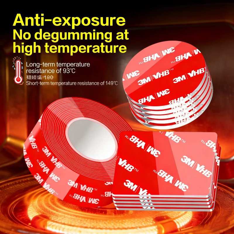 3M Strong Double Sided Tape Adhesive 4910 Transparent High Viscosity Traceless VHB Tape Waterproof Fixed Paste High-Temperature