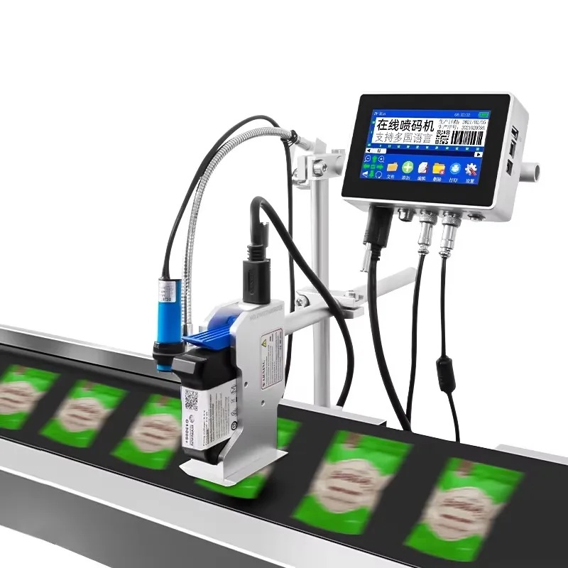 Industrial Online Inkjet Coding Machine, Assembly Line Continuous Printer for Food Label, Date and Batch Number Marking