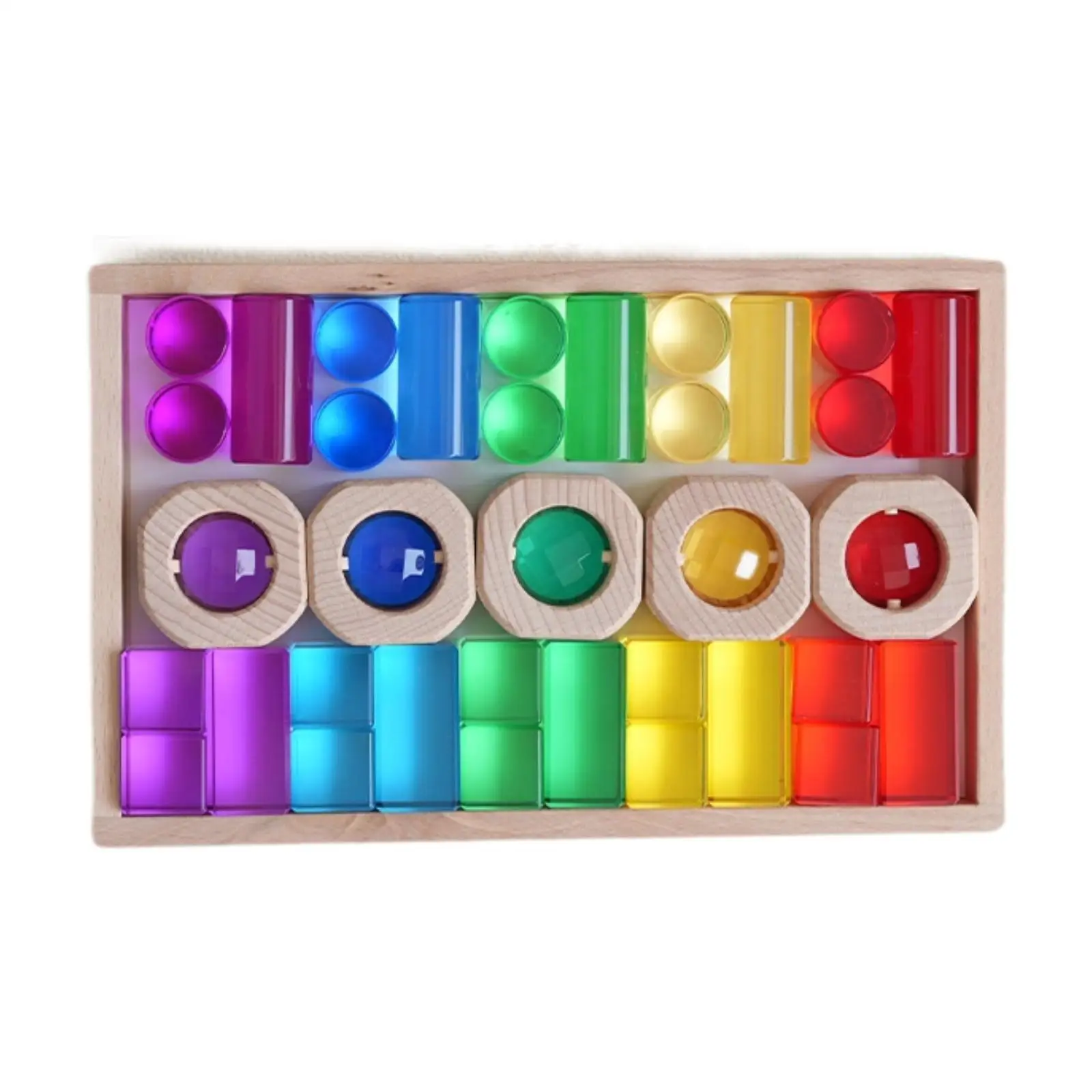 Rainbow Building Cubes ของเล่นเพื่อการศึกษาโปร่งใสสีเรียบ Persception ซ้อนเกมสําหรับเด็กชายหญิงเด็กของขวัญ