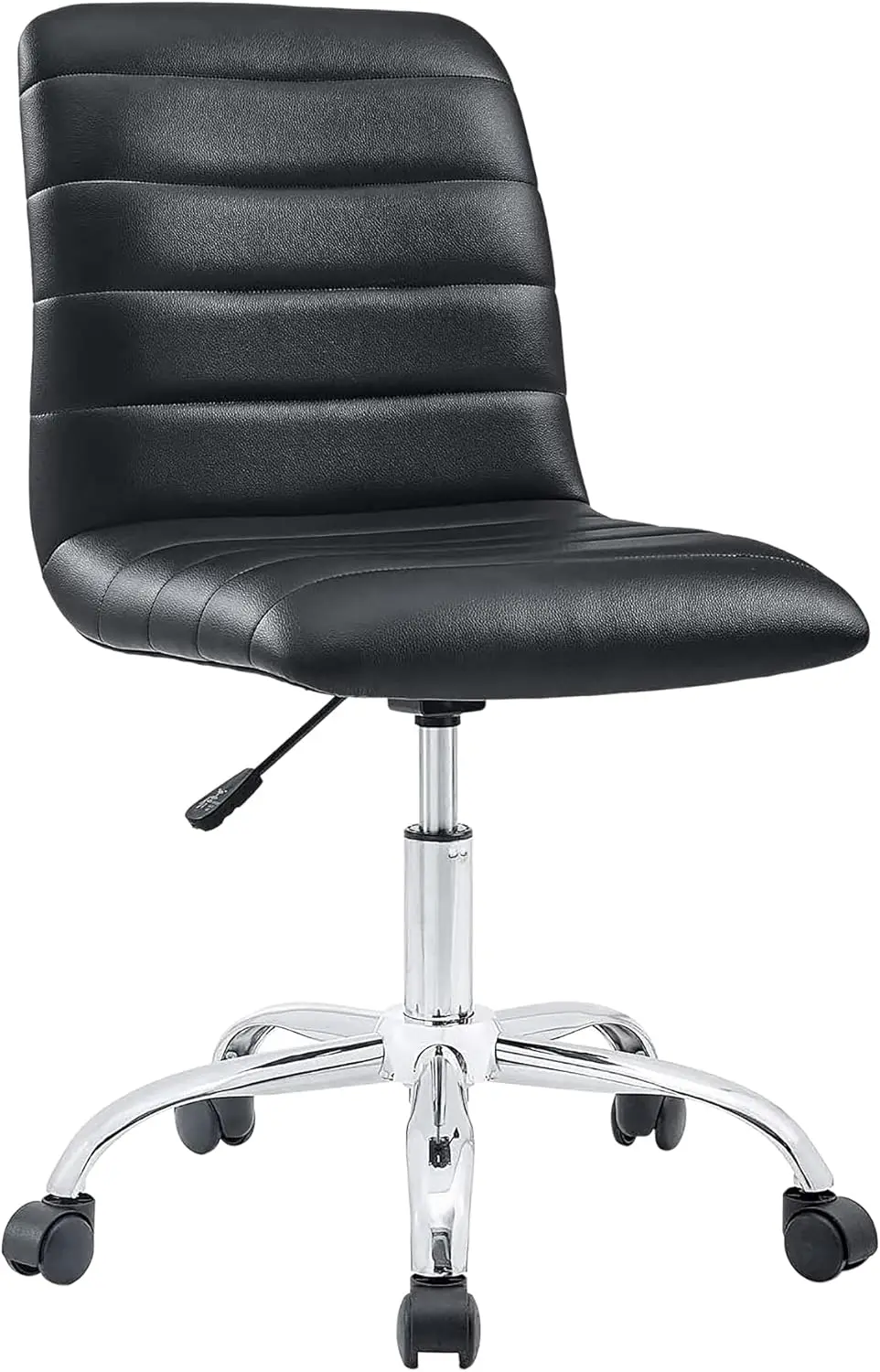 

Modway Ripple Ribbed Armless Mid Back Swivel Computer Desk Office Chair In Black