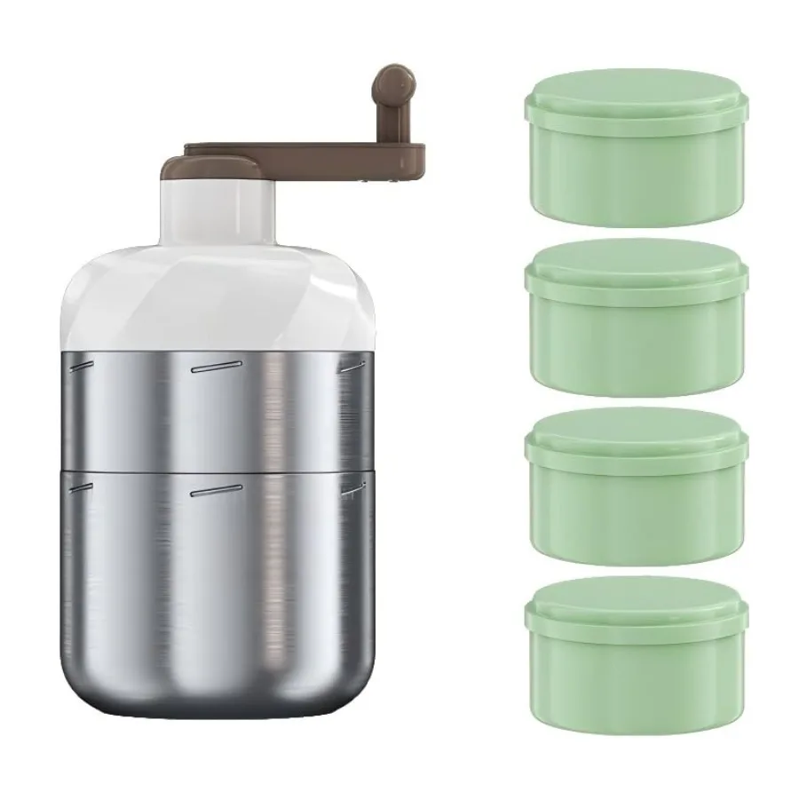 

Premium portable stainless steel ice shaver and snow cone maker with 4 free BPAfree ice trays for outdoor events camping backya