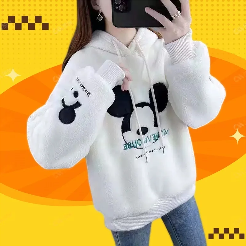 Mickey print Hoodie Anime Cartoon Print Sweatshirt met capuchon Kleding Casual Mode Losse Vrouw Leuke Top Outdoor Meisjeskleding