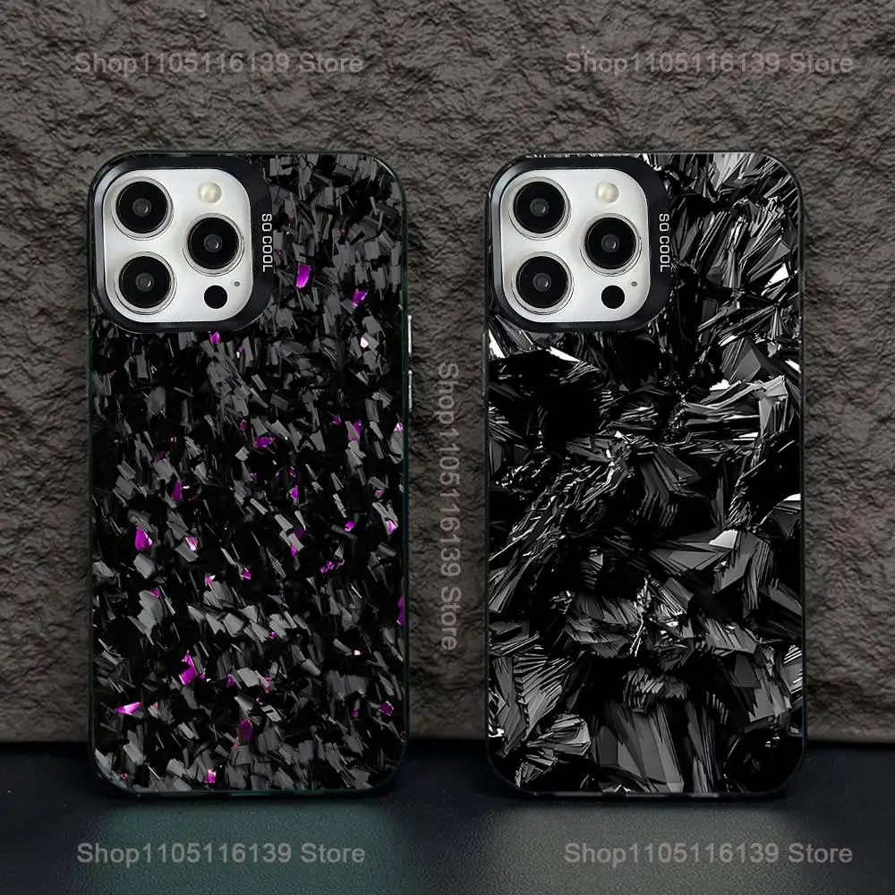 

Carbon Fiber Pattern Painting Phone Case For iPhone 16,15,14,13,12,11,Pro,XS,Max,Plus,Mini,SE Black Candy Matte Shockproof Cover