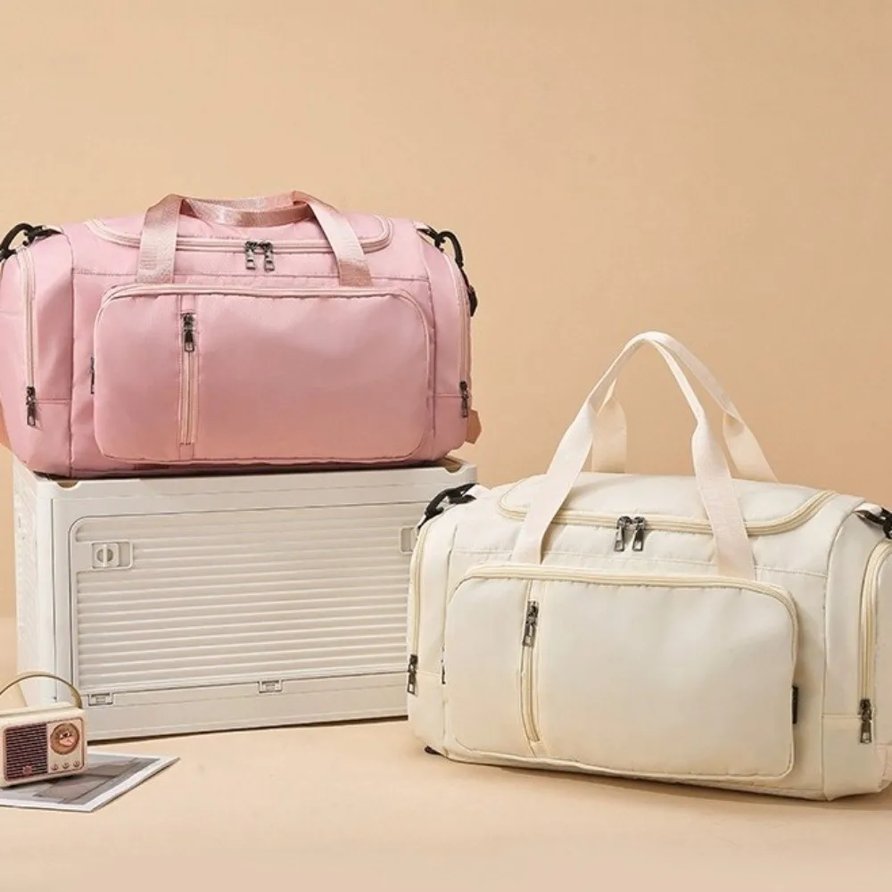 أكسفورد القماش حقيبة أمتعة السفر متعددة الوظائف المحمولة الرياضة حقيبة اللياقة البدنية فصل جاف رطب بلون حقيبة ظهر قطنية للجنسين