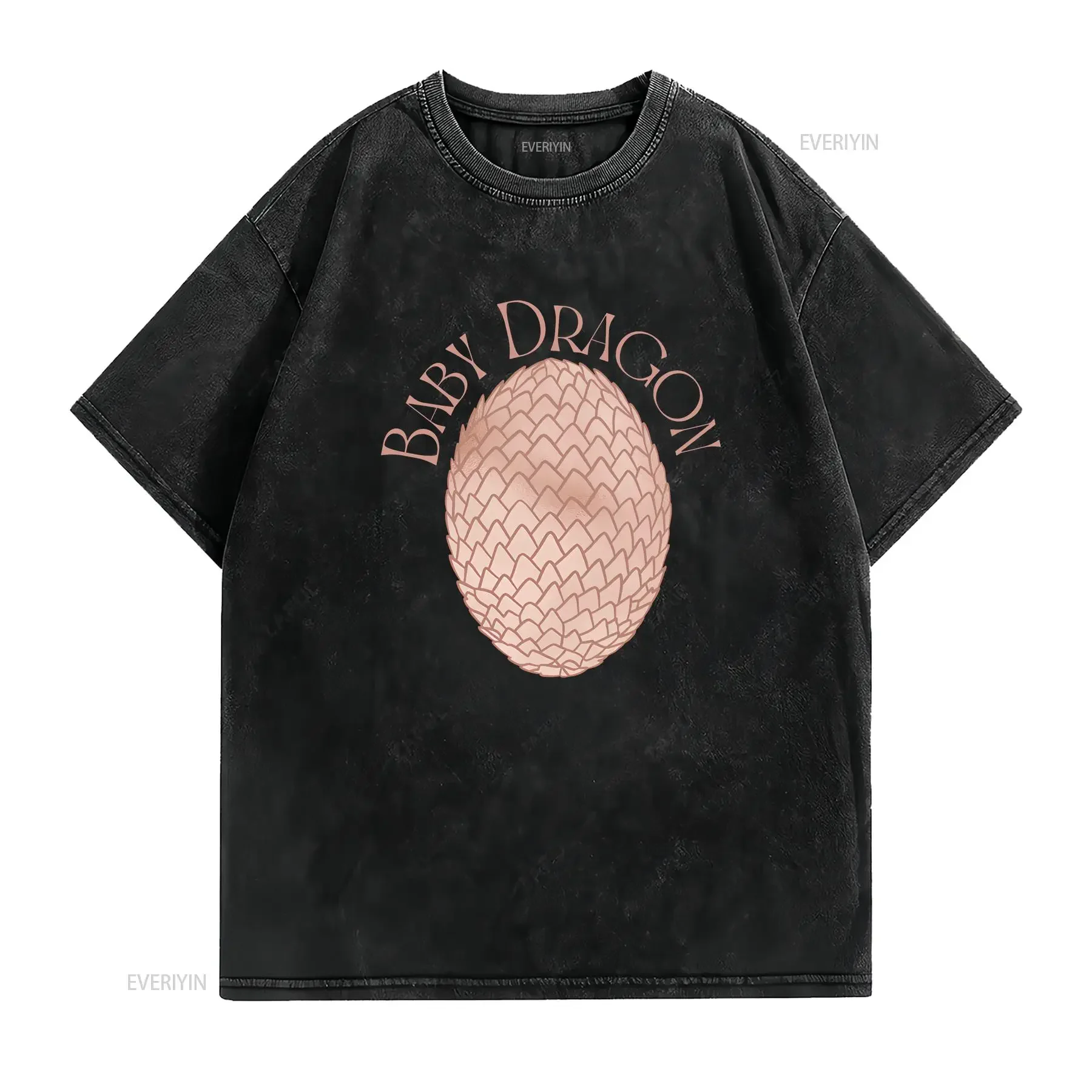 Pregnancy T Shirt Baby Dragon Cute Announcement For Expectant Mothers Mom To Be vintage Washed Versatile Casual Unisex