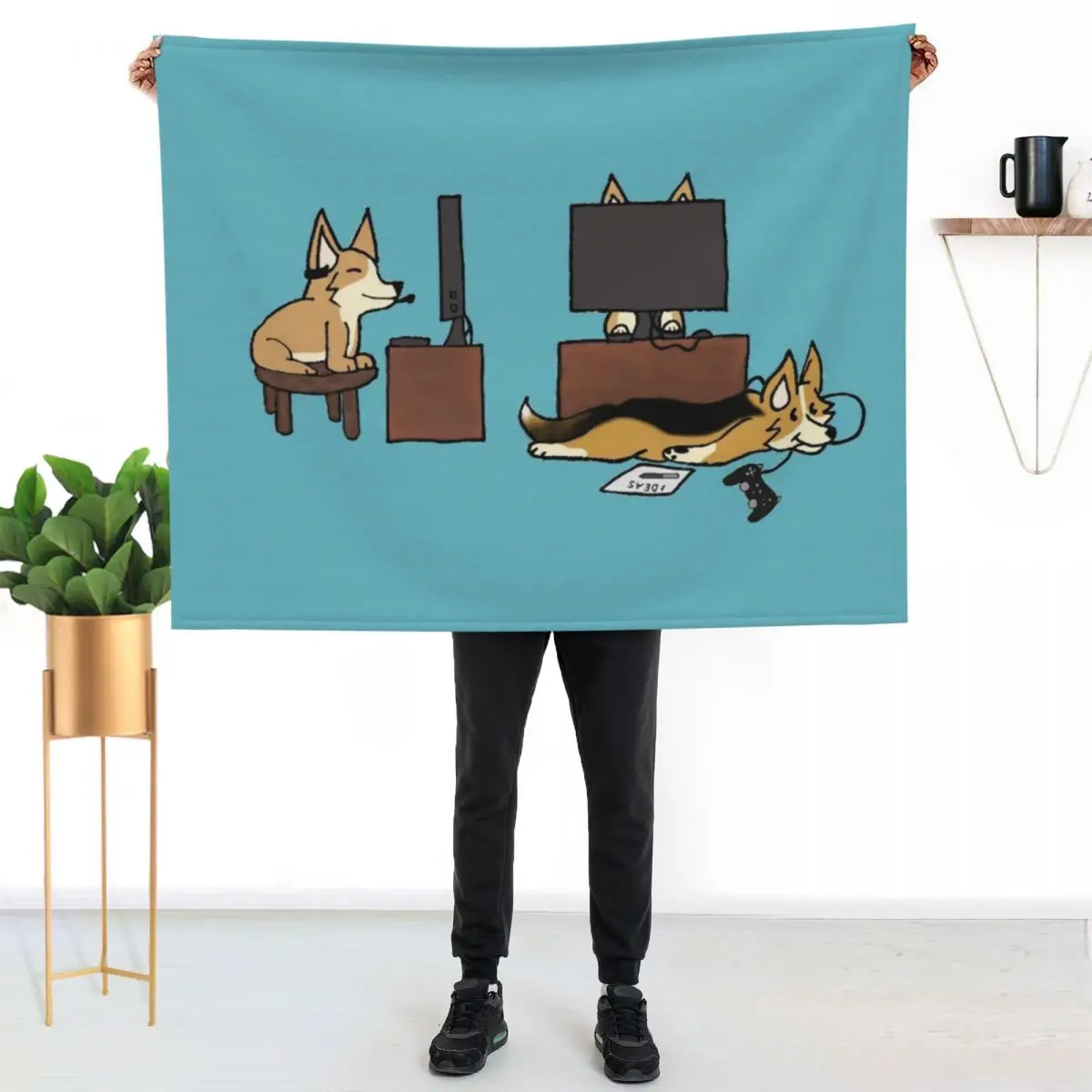 Computer Science Corgis Throw Blanket Hair Blankets Sofas Of Decoration For Sofa Thin Warm Sofas Blankets