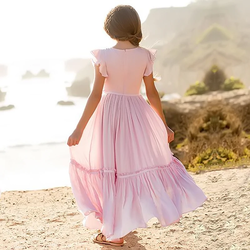 Princa Niños Niñas Bowknot Flor Tul Vtido De Fita Vtido De Dama