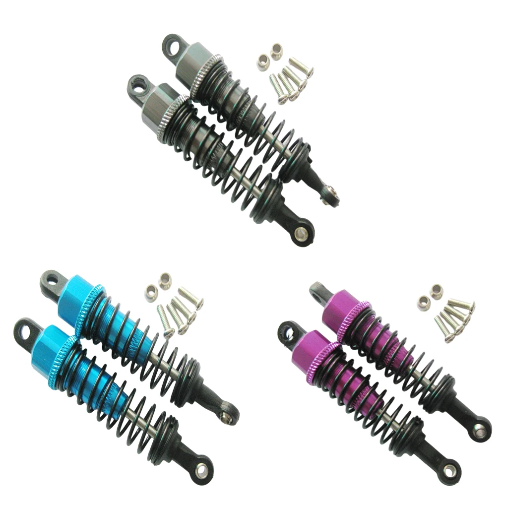 RCGOFOLLOW 2pcs Aluminum Alloy Front Rear Shock Absorber For 1 18 HIMOTO E18XB E18XBL E18DB E18DBL E18MT E18OR E18ORL Black