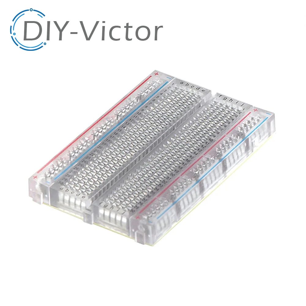 400 Points Solderless PCB Breadboard Mini Test Protoboard 8.3CM x 5.5CM transparent Bread Board Male to Male Dupont Cable DIY