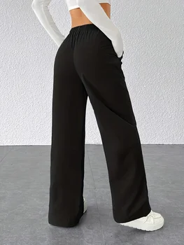 Women’s Plus-Size Street Style Sweatpants 2 Women's Plus-size Street Style Casual Sweatpants Personalization Print Autumn and Winter Fleece Loose Fit Streetwear Oversized 2