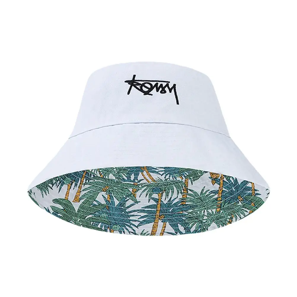 Panama Bucket Hats Fashion Print Fisherman Hat Summer Sun Hats For Women Men Double Side Wear Reversible Outdoor Fishing