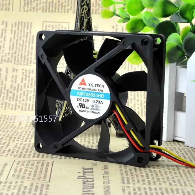 Original Wonsan Y.S.TECH 8025 KM128025HB 12V 0.23A Two-Wire Chassis Inverter Fan for Wonsan Y.S.TECH