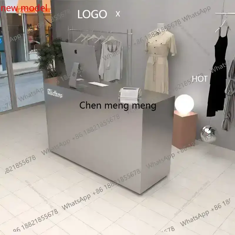 

Современные простые стойки ресепшн в итальянском стиле, серебристые, для прихожей, с местом для хранения, мебель для салонов красоты, барные стойки FX