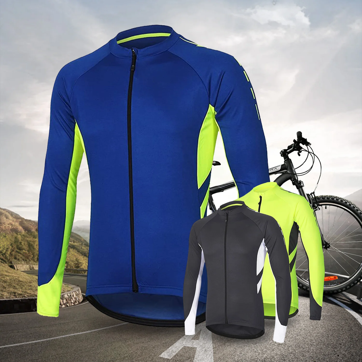 

Мужской быстросохнущий велосипедный трикотаж MTB с карманами на молнии — приталенный, дышащий и цветной координационный дизайн