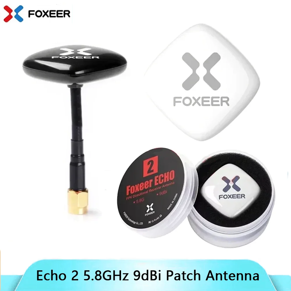 Foxeer Echo V2 2 5.8GHz 9dBi Patch Antenna LHCP RHCP for RC Airplane FPV Racing Freestyle Drones VTX VRX Goggles Monitor