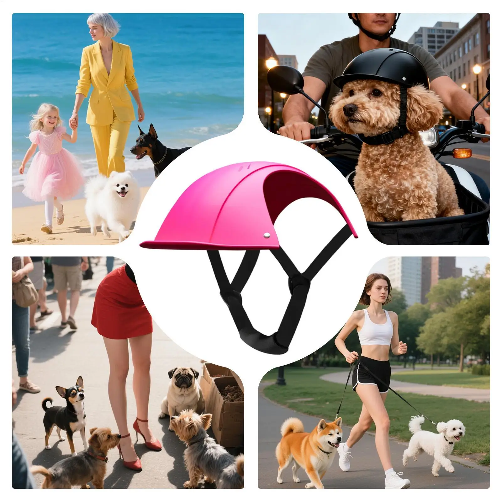 خوذات الكلاب، أغطية رأس مقاومة للماء للأشعة فوق البنفسجية، أغطية رأس للحماية من أشعة الشمس للكلاب في الهواء الطلق، صورة تنكرية لحفلات العطلات