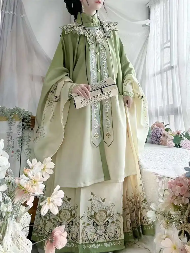 Hanfu Female Ming Stand-up Collar Jupiler Cloud Shoulder Horse-face Skirt Suit Cos Cosplay Chinese Traditional Dress