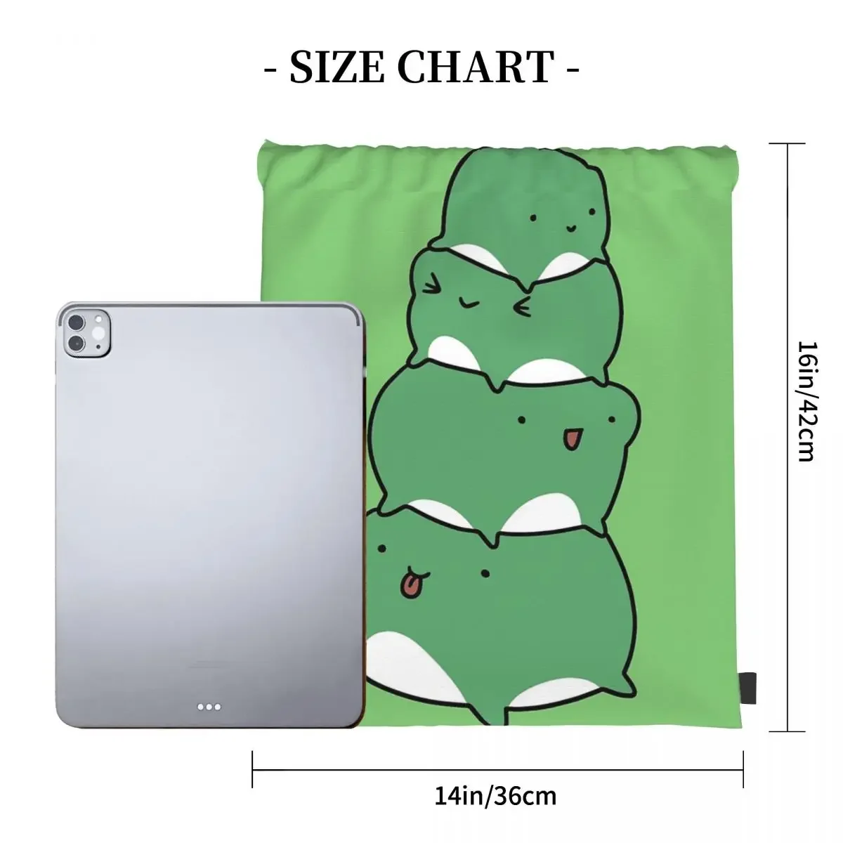 Frog Stack Backpacks Casual Portable Drawstring Bags Drawstring Bundle Pocket Sports Bag BookBag For Man Woman School