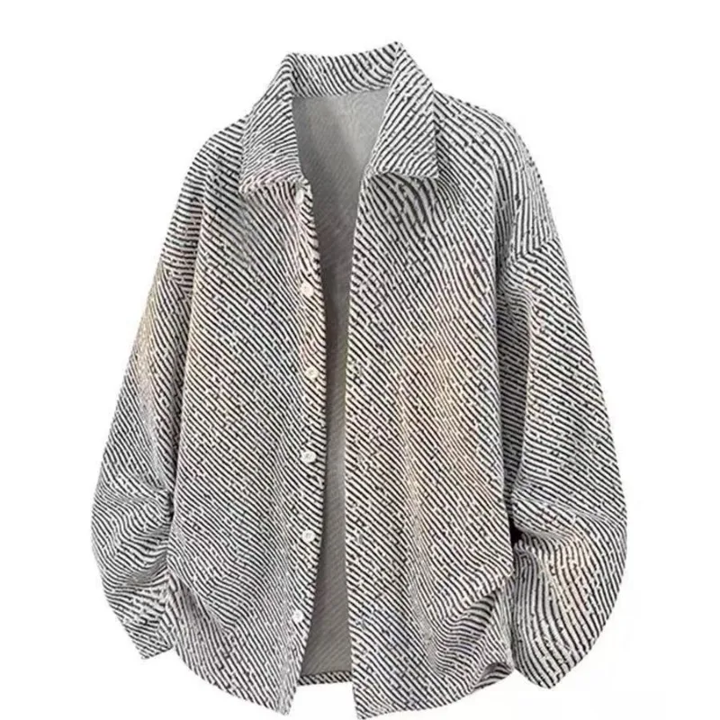 Zebra Pattern Small Fragrant Jacket Men's Spring Autumn American Handsome Heavy Top Trendy Brand Loose Casual Jacket