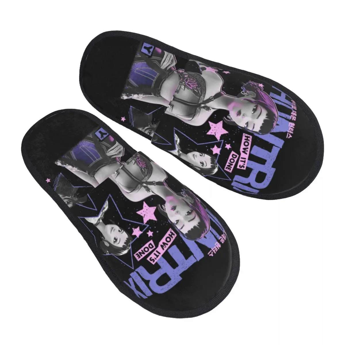 Kpop Demon Hunters Huntrix Zoey niñas acogedoras zapatillas de espuma viscoelástica mujeres dormitorio casa zapatos