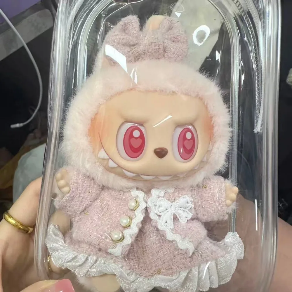 인형 옷 액세서리 라부부 옷 디자이너 흑백 체크무늬 드레스 세트 DIY 미니 인형 의류 소녀 선물