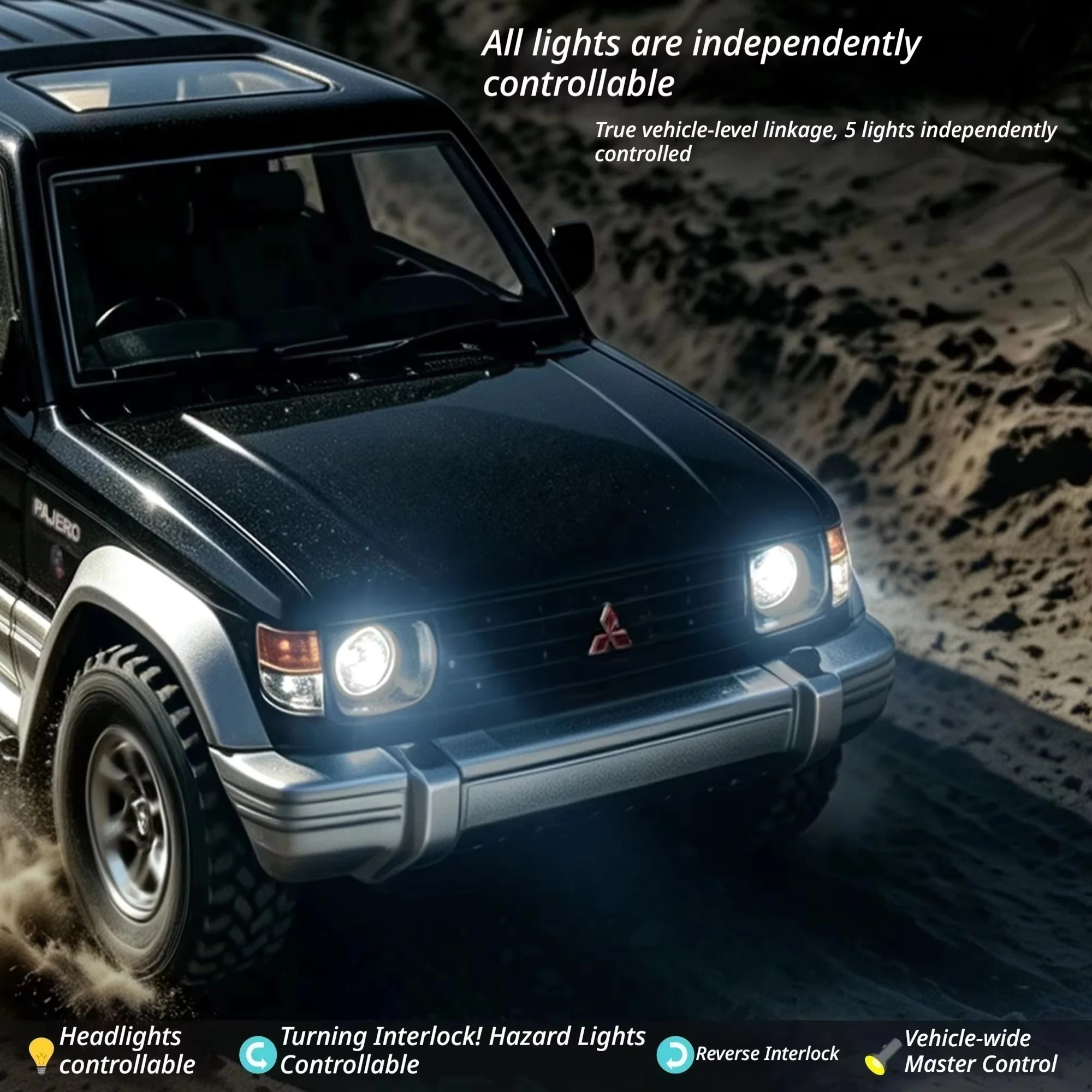 LDRC LD1297PRO 1:14 RC Car Mitsubishi PAJERO V24WG 1992 Brushless Climbing Car Toy 2.4G Remote Control Mechanical Gear Shifting