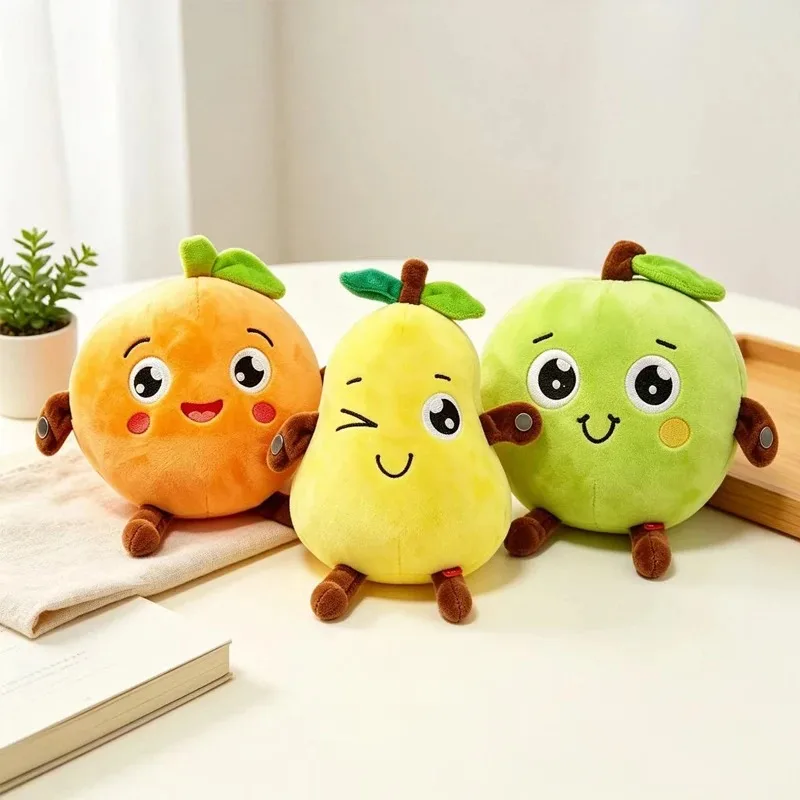 Interactive Musical Toy Sensing Beat Plush Toys Fruit Musical Dooll Pear Fruit Sensing Beat Piano Orange Plush Toy