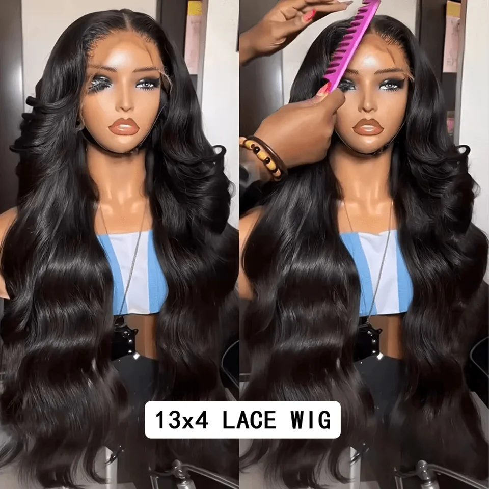 250% 42Inch Body Wave Lace Front Wigs Human Hair 13x6 HD Lace Frontal Wig 13X4 Bone Human Hair Wig Pre Plucked for Women image 4