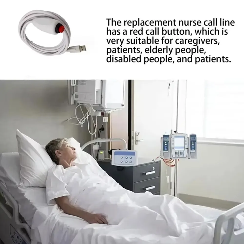 [NEW A09R!】 New Replacement Nurse Call Cord, Red Button Momentary Call Cable For Nurse Station,USB Plug, 10 Ft
