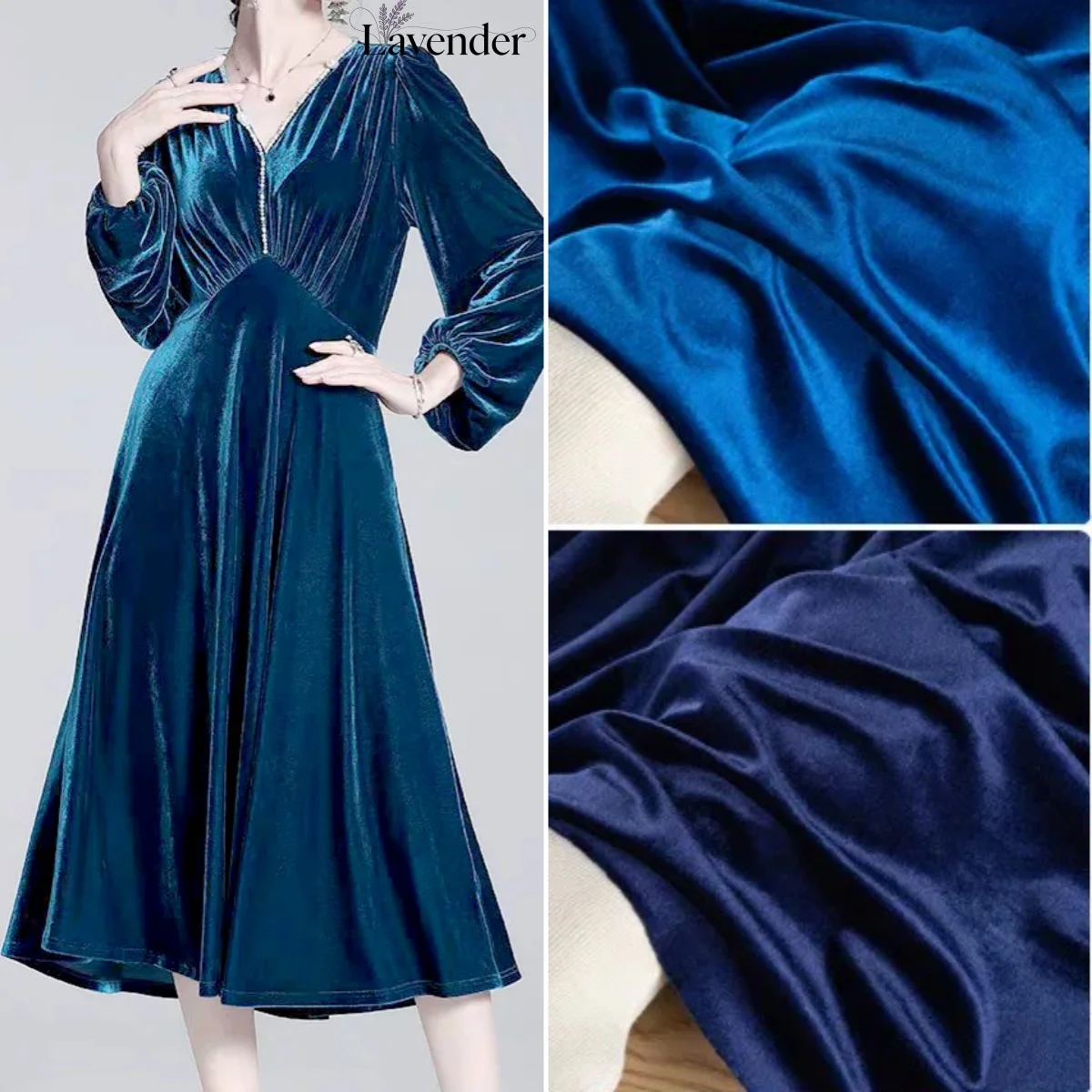 Solid Color Stretchy Smooth Glossy Velvet Fabric Drapey Material for Sewing Evening Dresses Cheongsams Tops Wide-Leg Pants