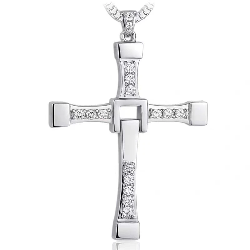 Dominic Toretto's Cross S925 Sterling Silver Pendant Necklace Big Size High Quality Cosplay Doujin Fans Gifts for Men Women