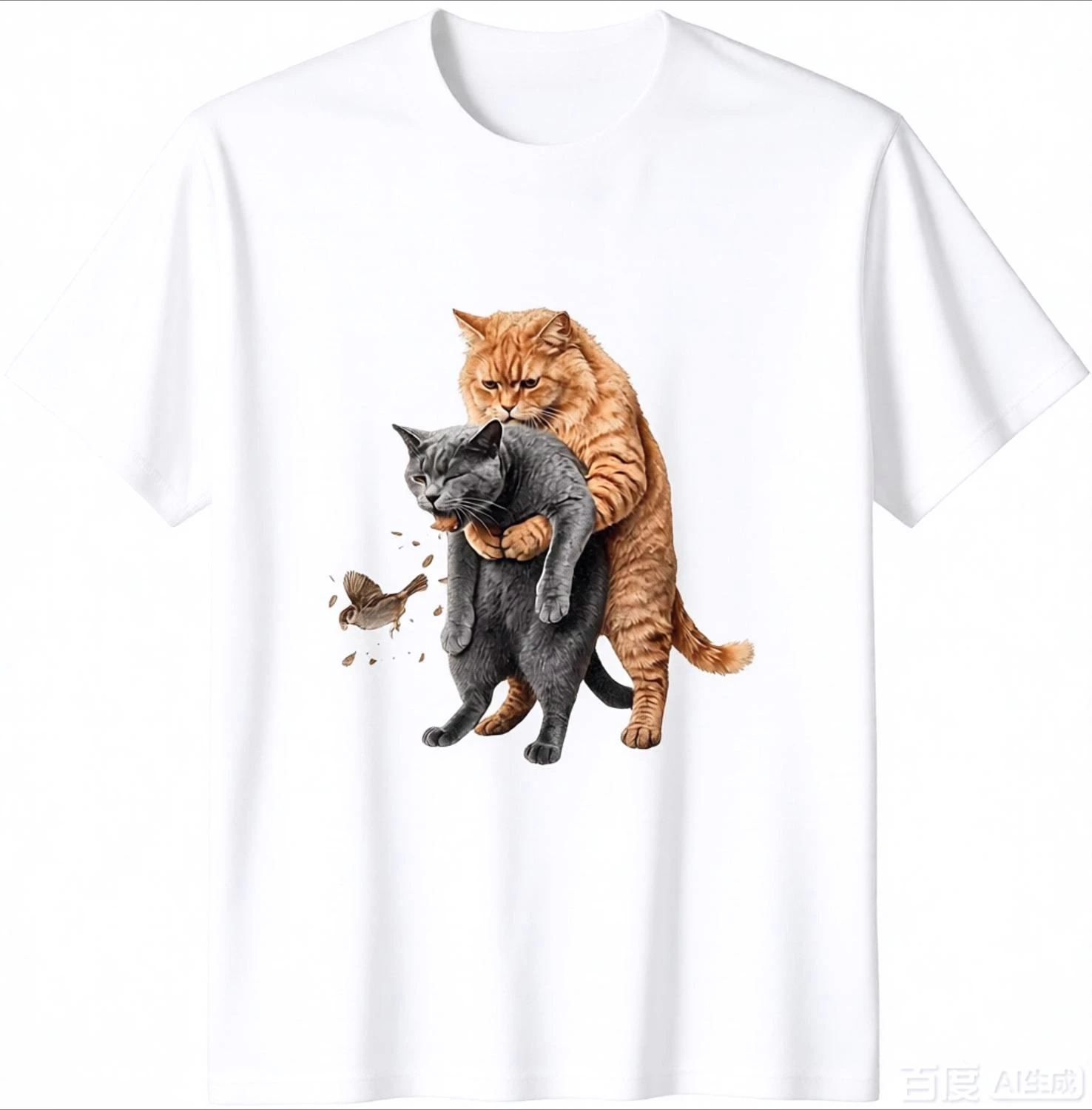 Funny Cat Meme Heimlich Maneuver Life Saving Technique Humor Women's T-Shirt Vintage Cat Graphic Tee Y2k O-Neck Short-Sleeve Top