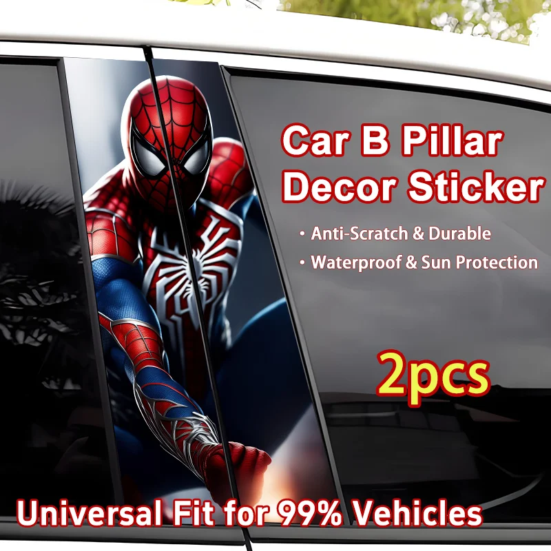 

Marvel Car Middle Pillar Sticker, Anime Hero Element, Waterproof, Scratch Resistant, Stylish DIY Sticker for Car Pillar Renewal